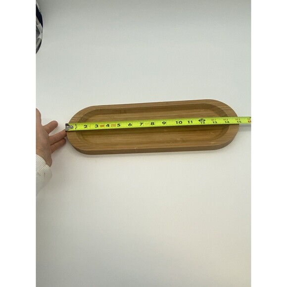 The Pampered Chef 15" Bamboo Wooden Cracker Tray 2247 Server Platter Plate Plank - Picture 5 of 7